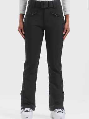 GSOU SNOW Women's Black Slim Fit Waterproof Snow Pants Small